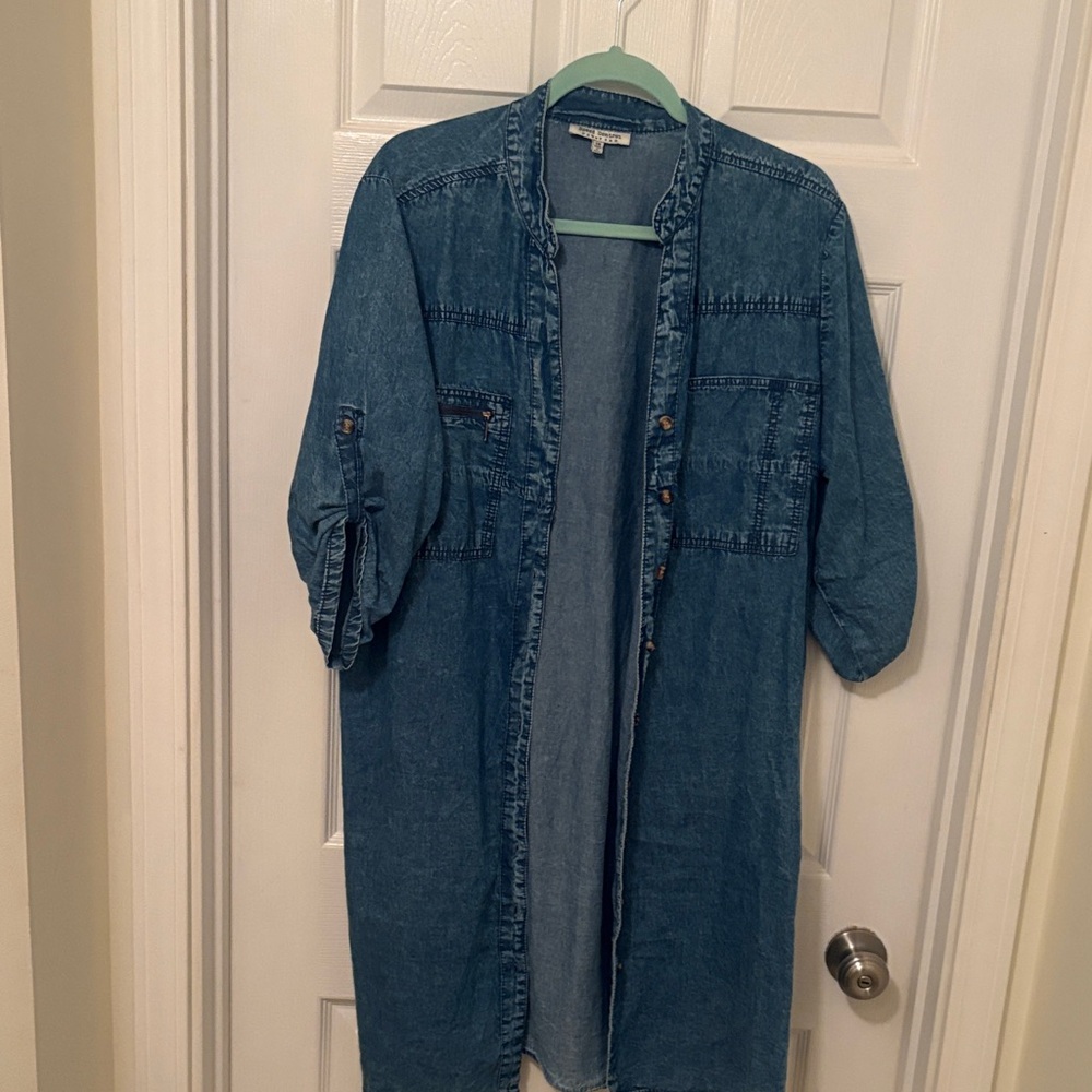 Speed Control Blue Denim Long Sleeve Dress